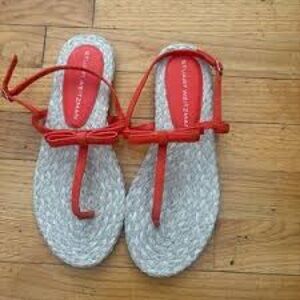 Stuart Weitzman Felicity slingback espadrille sandals Sz 8 thong